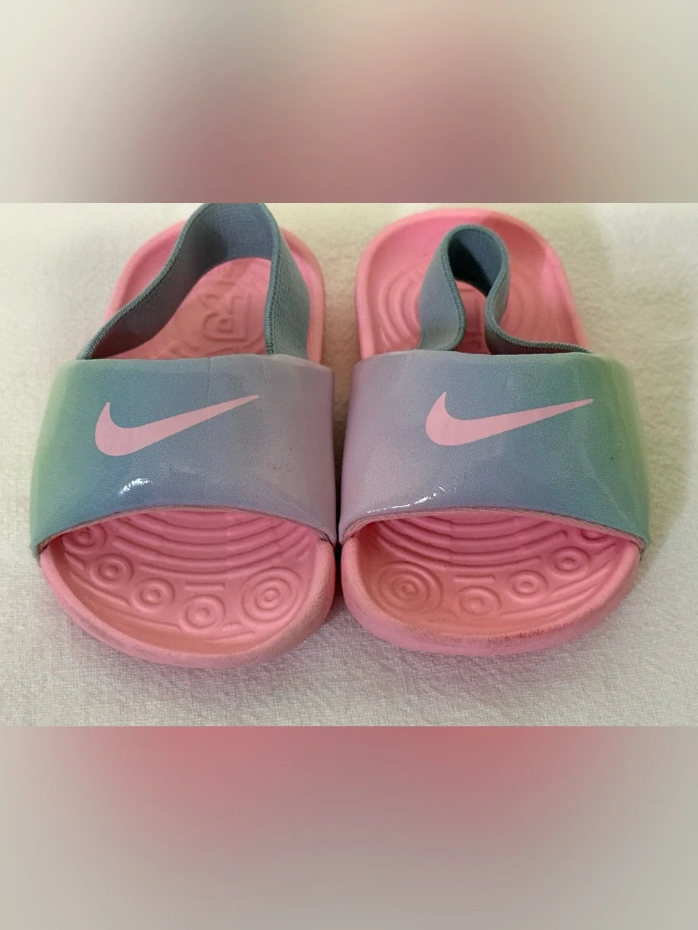 Nike Kawa SE Baby Girl’s 4C Pink & Gray Slingback Slide Sandal